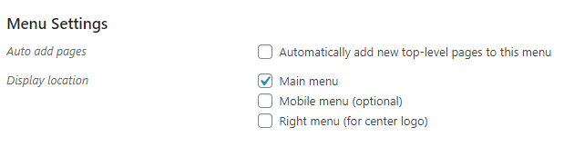 menu setting
