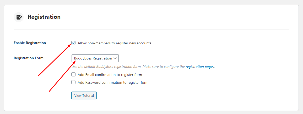 registration setting min