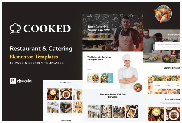 pre-defined pages for catering website