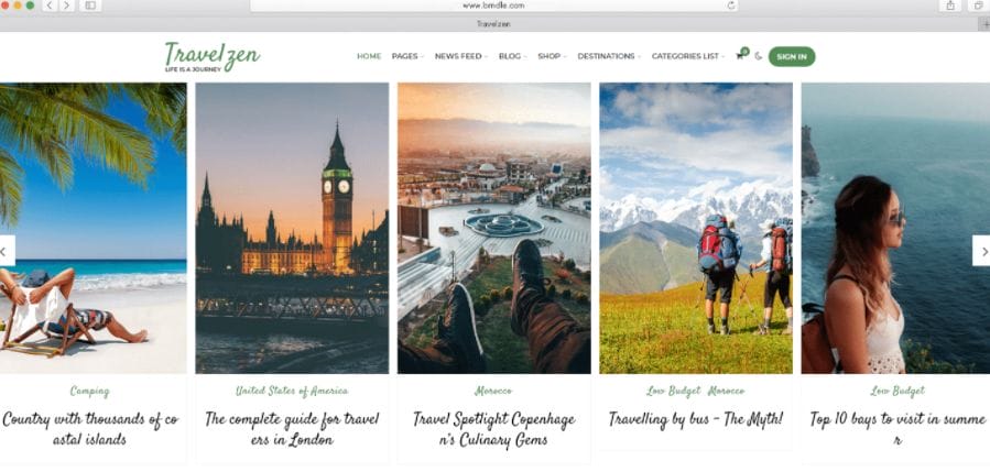 travel bloggers theme