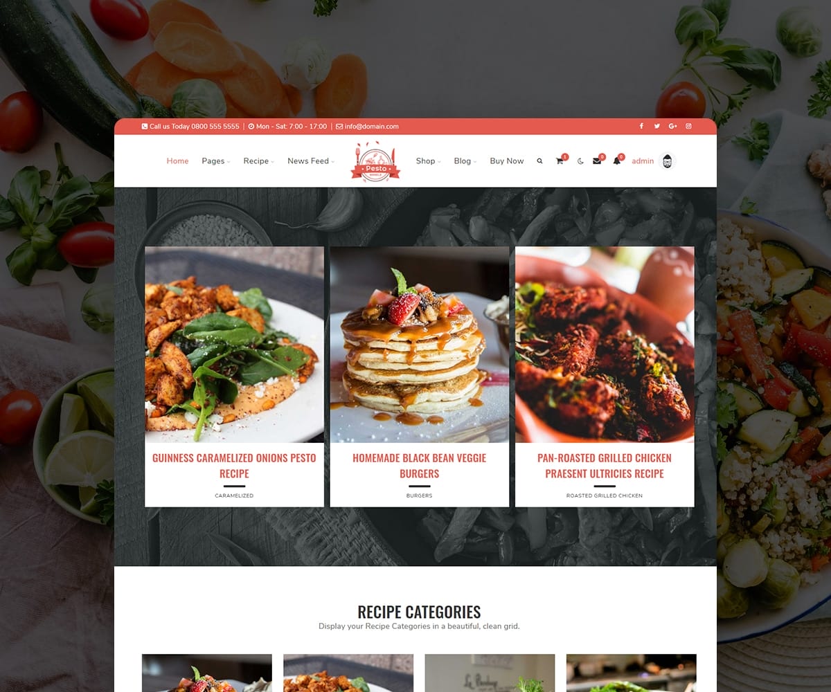 Pesto Food Blogging And Recipe WordPress Theme Brndle